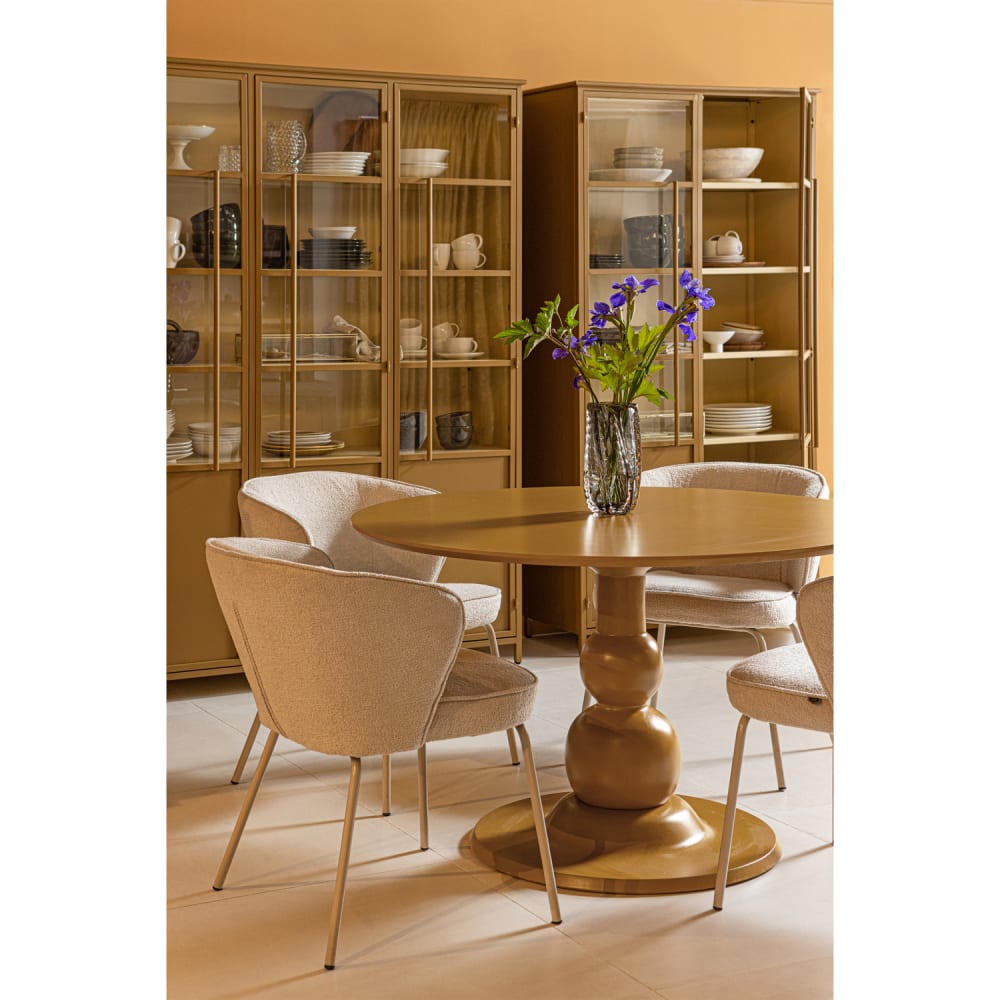 Vitrine 2 portes en fer jaune miel - Maisons du Monde