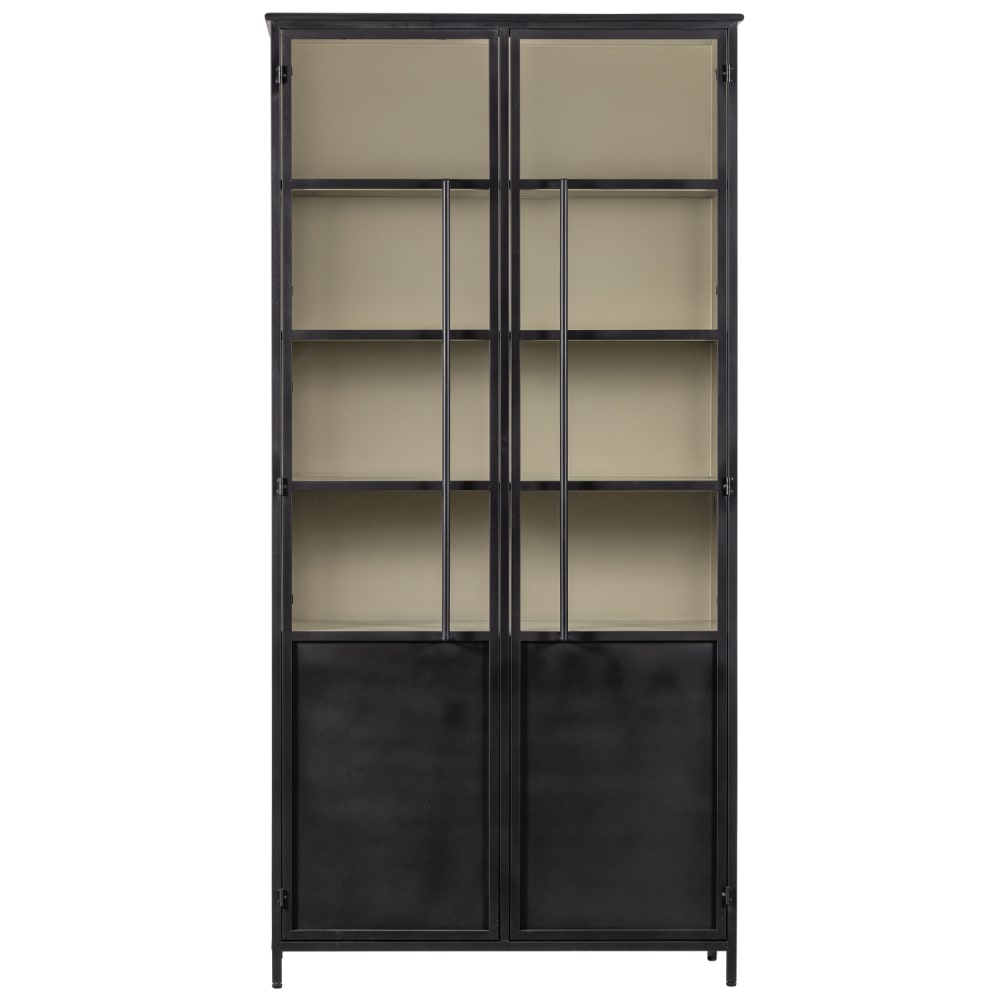 Vitrine 2 portes en fer noir