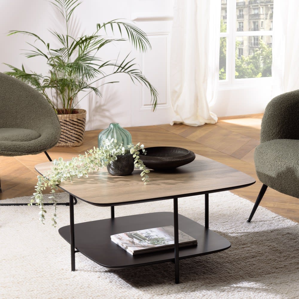 Table basse 2 plateaux mm bi-matière pieds métal - Maisons du Monde