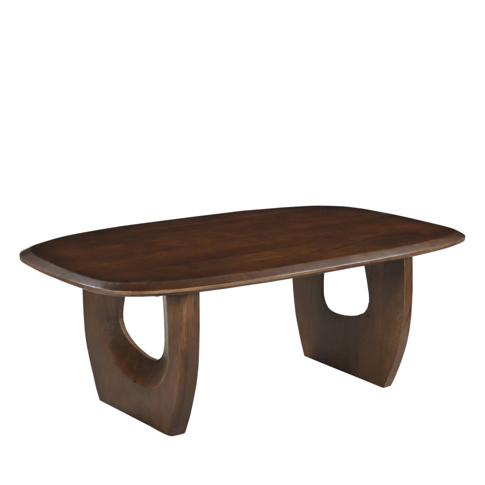 Drawer Table basse en bois - bois foncé style campagne Marron Bois - 130x48x70cm