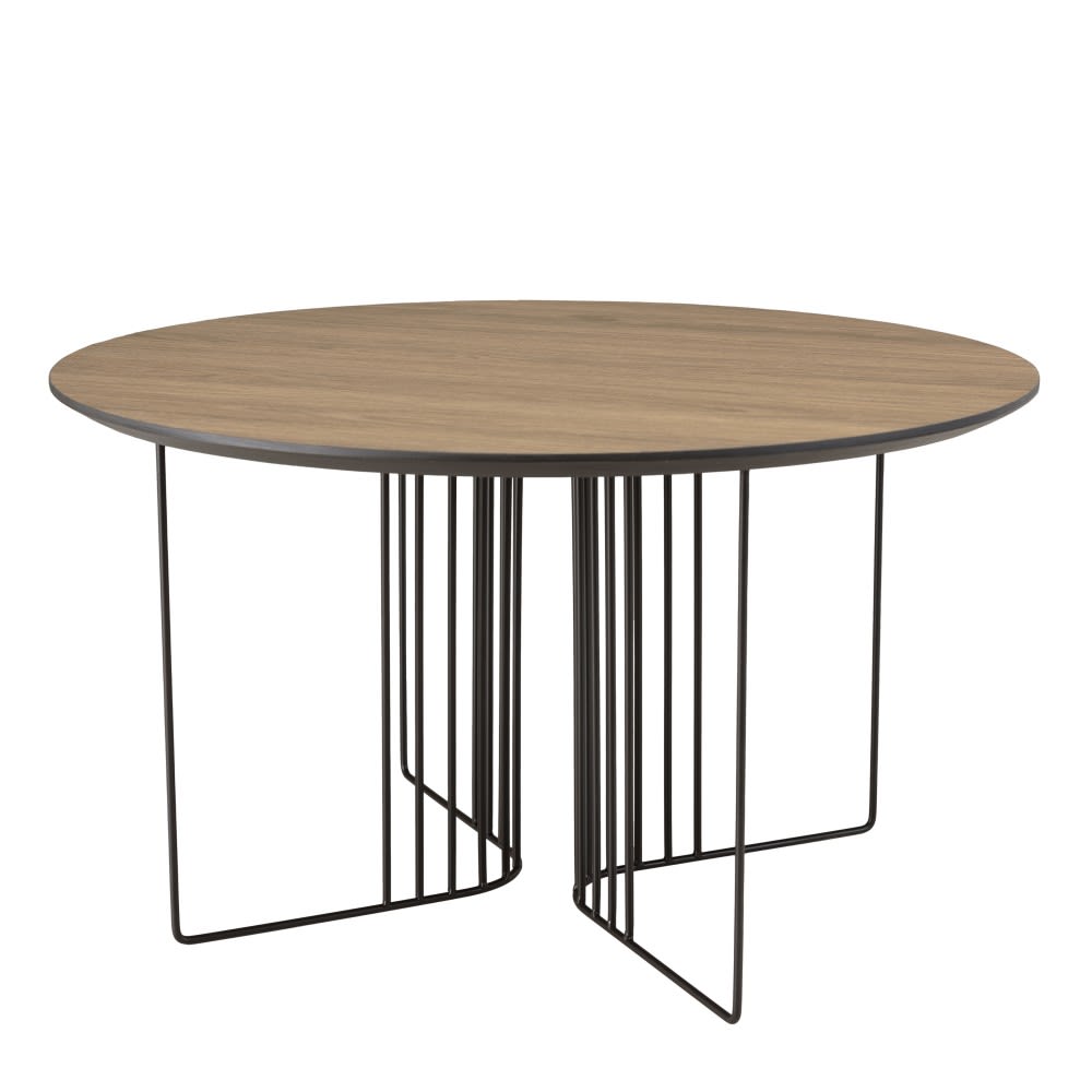 Table basse biseautée 70cm pieds graphiques métal noir