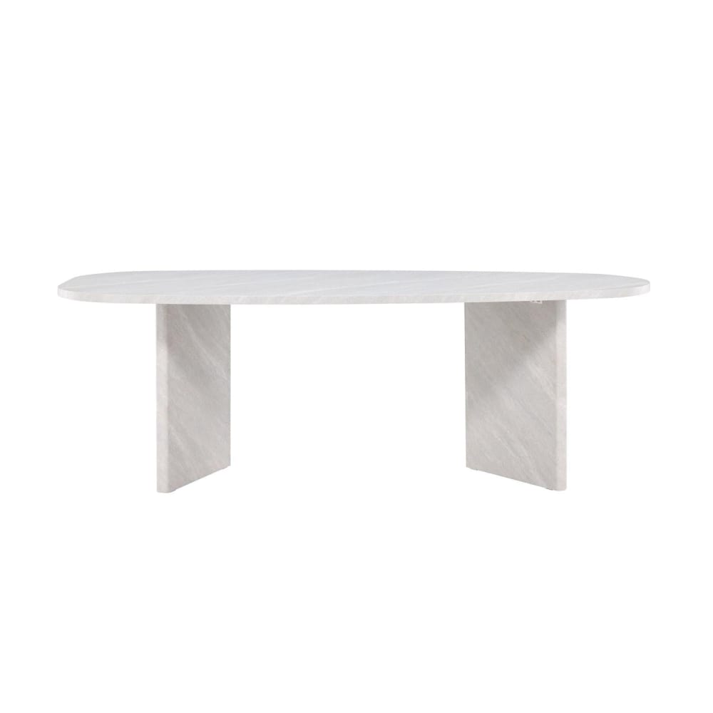 Venture Home Esstisch Grönvik Oval 220*100cm, Betonoptik & Weiß style modern Weiß Spanplatte