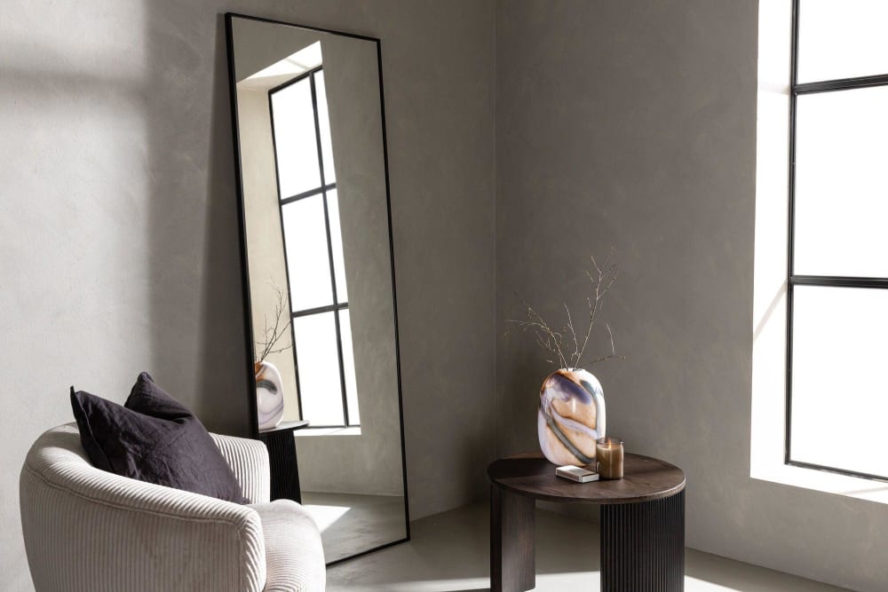 Miroir rectangulaire en aluminium 193x67cm - noir - Maisons du Monde