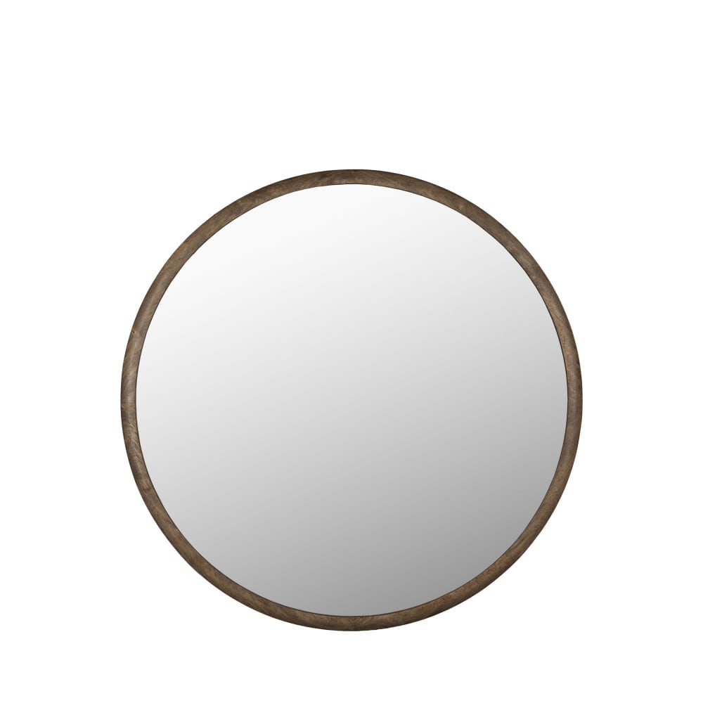 Miroir rond en bois ø80cm - Bois foncé