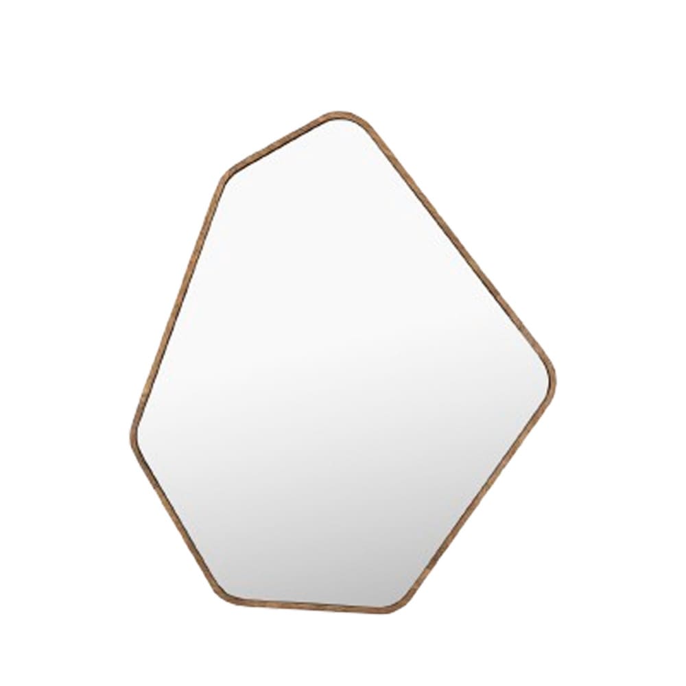 Miroir organique en bois 41,5x50cm - Bois foncé