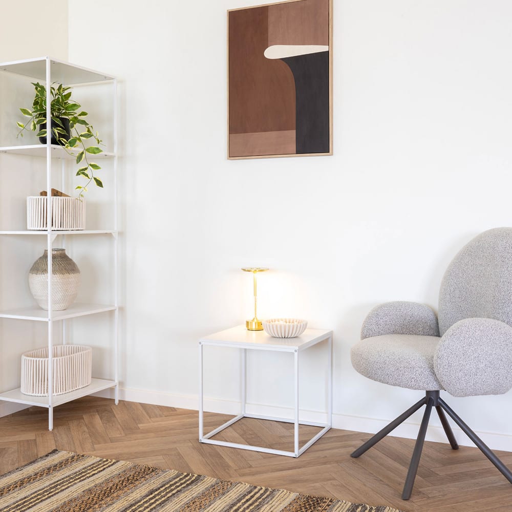Table d'appoint en bois et métal blanc - blanc - Maisons du Monde