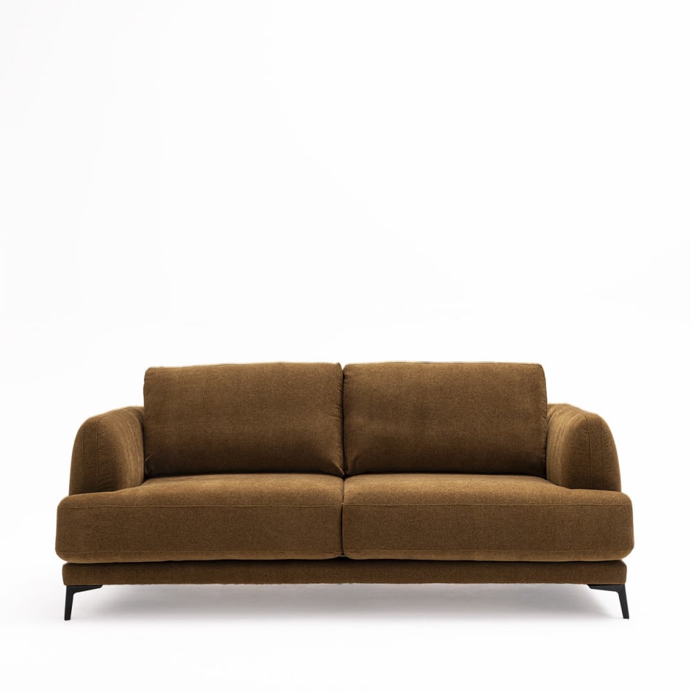 Canapé droit 3 places en tissu et pieds en métal - Bronze