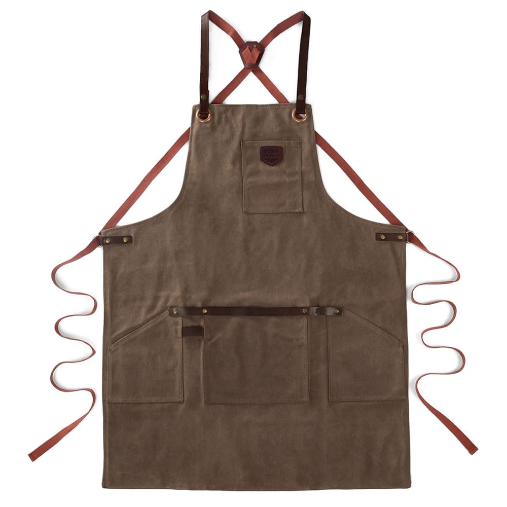 Tablier en cuir et toile waxée Tobbaco
