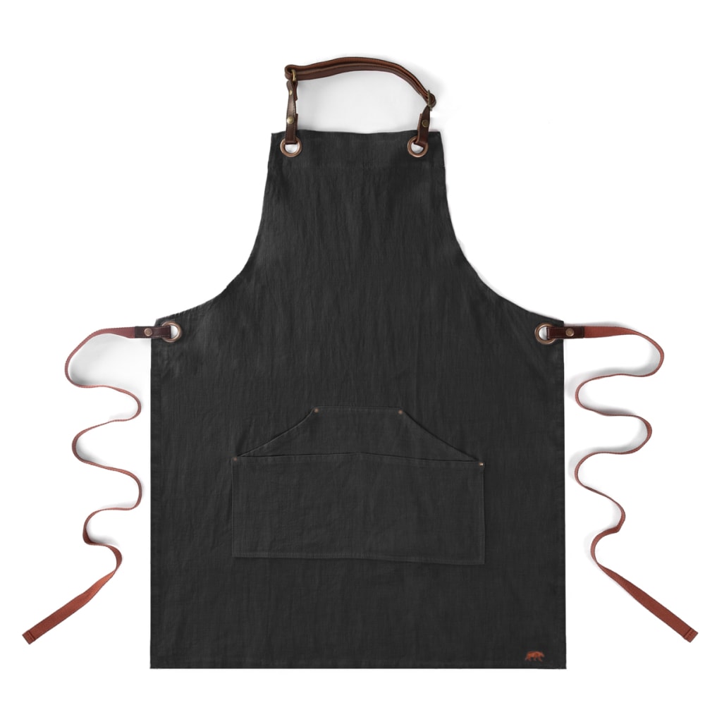 Tablier en Lin Noir