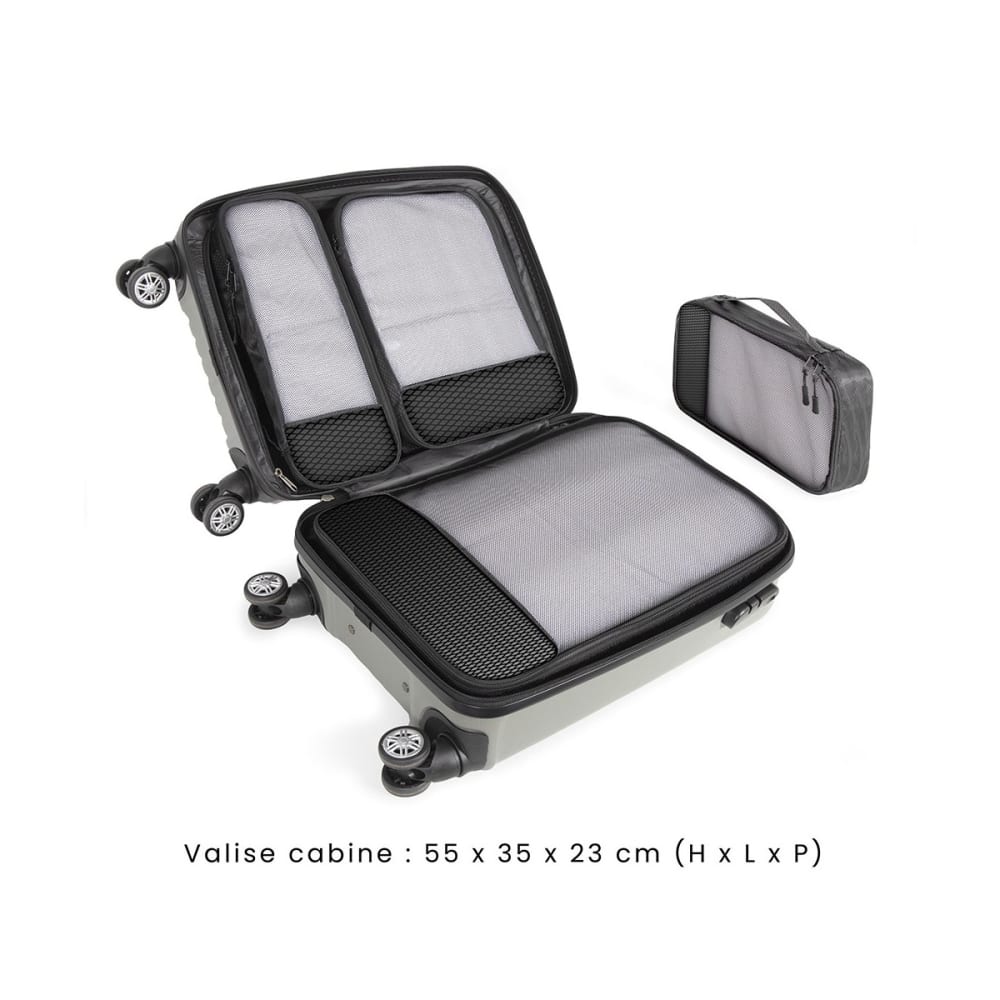 Lot de 4 cubes organisateur de voyage noir - Maisons du Monde