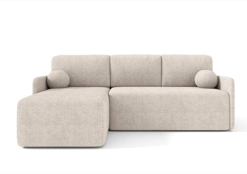 Selsey Ecksofa mit Schlaffunktion, Bouclé-Bezug in Beige style modern Beige Stoff
