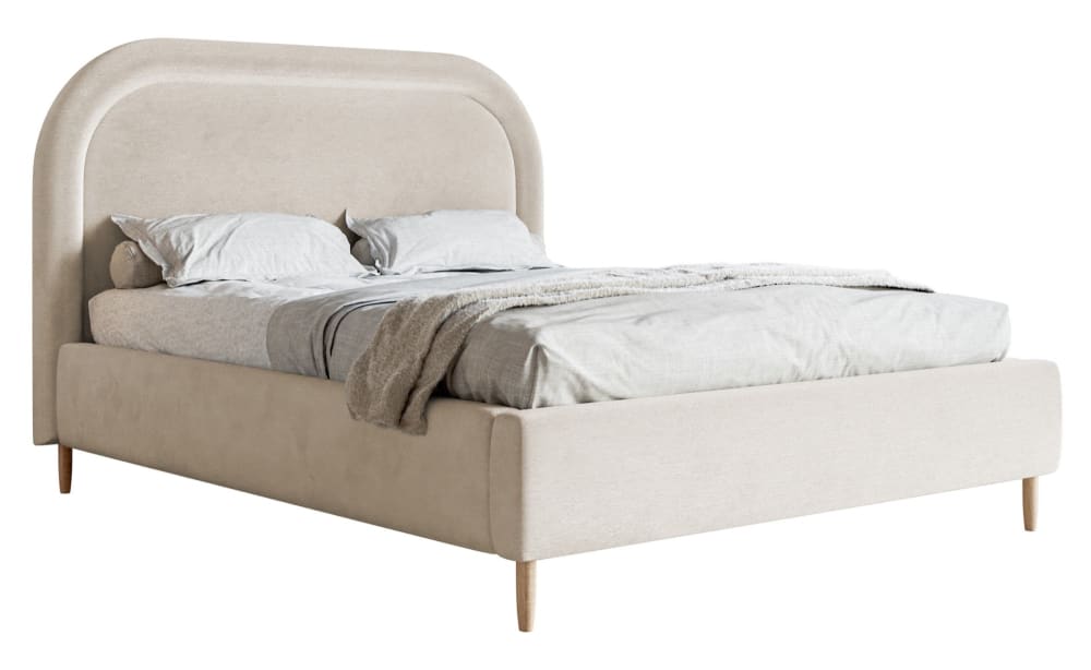 Selsey Polsterbett mit wasserfestem Samtbezug, greige, 140x200cm style modern Taupe Stoff