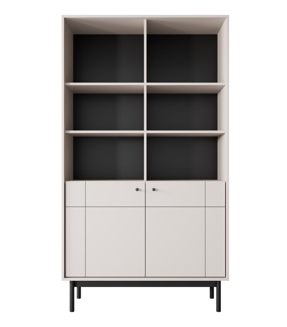 Selsey Bücherregal, Greige, 104 cm Taupe Spanplatte