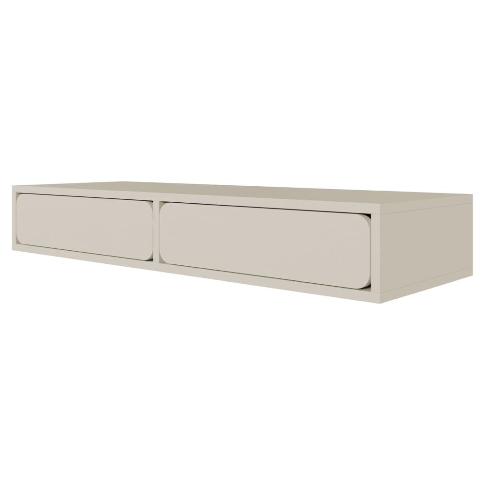 Selsey Wandschminktisch mit 2 Schubladen in Greige, 110 cm style modern Taupe Spanplatte