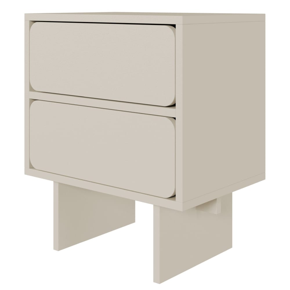 Selsey Nachttisch mit 2 Schubladen, Greige, 50 cm style modern Taupe Spanplatte