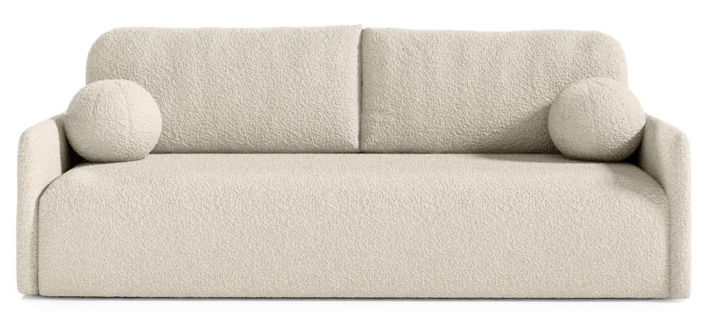 Canapé convertible 3 places en bouclette beige
