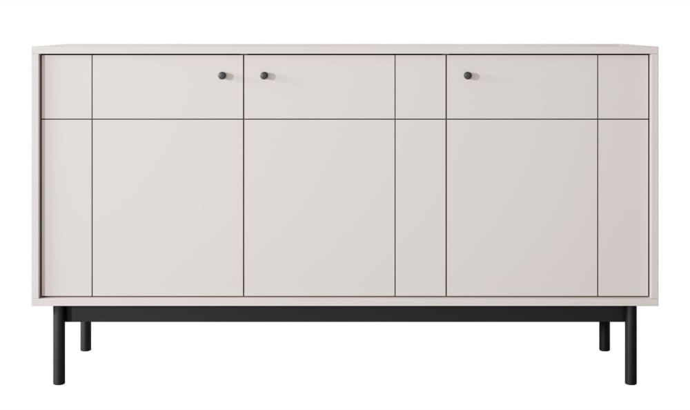 Selsey Sideboard 3-türig Greige, 154 cm Beige Spanplatte