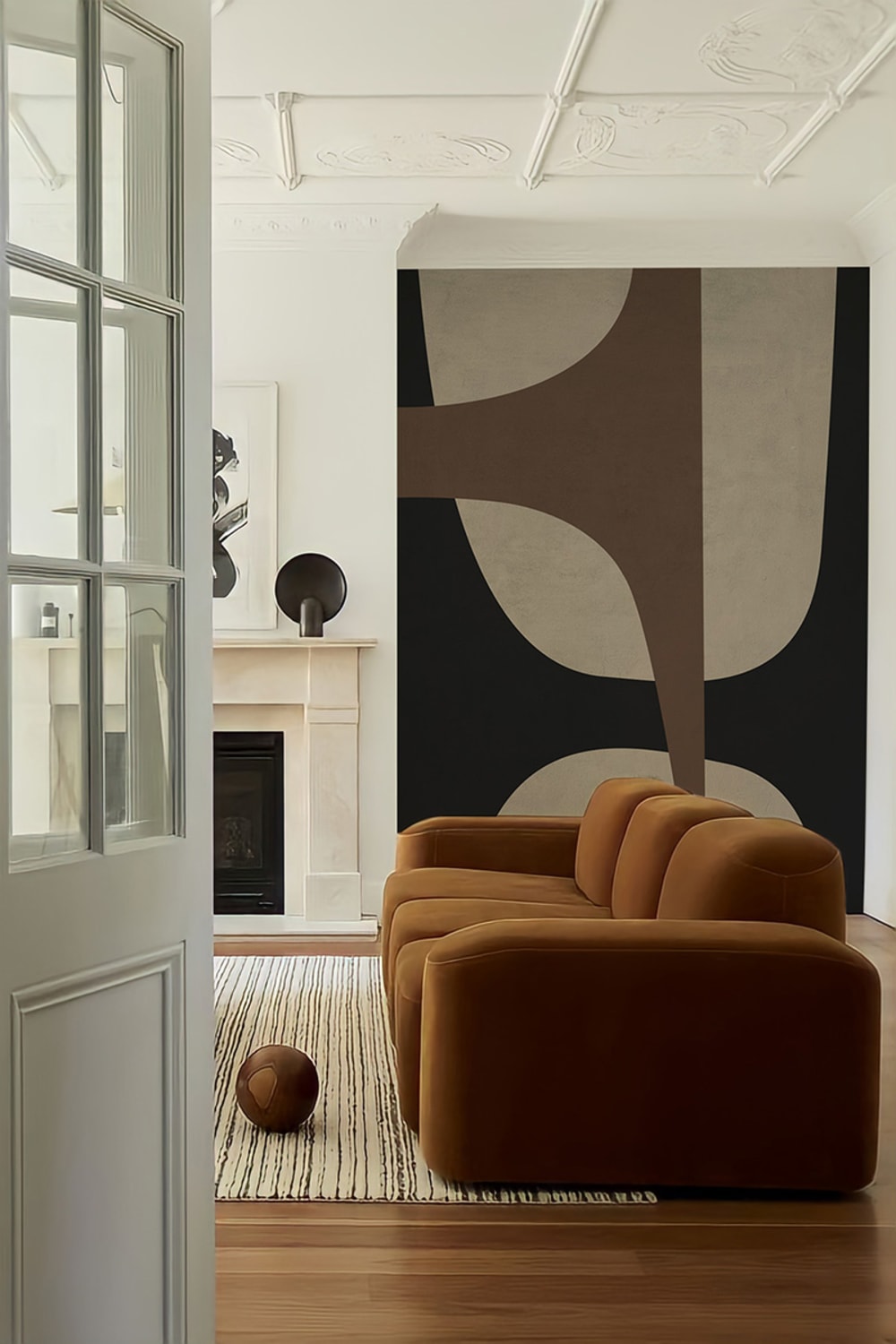 Papier peint abstrait noir – h300 x l200 cm (4 lés) — vue 4