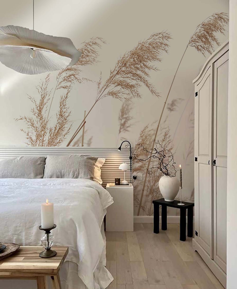 Papier peint panoramique pampa beige – h250 x l450 cm (9 lés) — vue 4