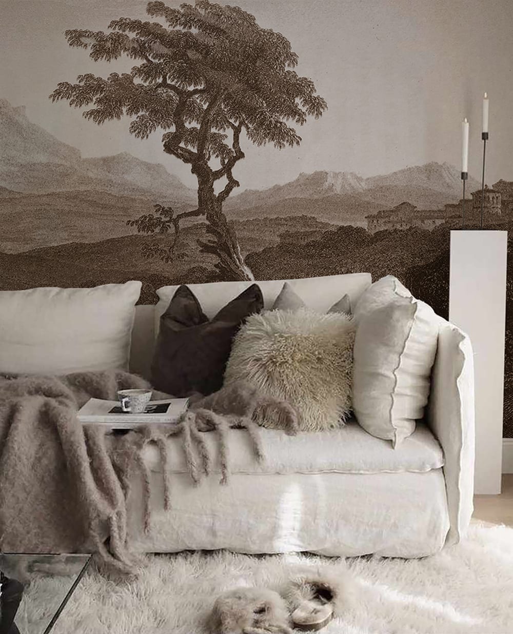Papier peint panoramique arbre marron – h250 x l500 cm (10 lés)