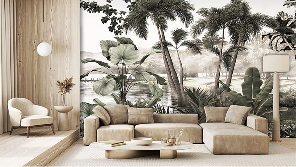 Papier peint panoramique tropical vert – h250 x l450 cm (9 lés) — vue 4