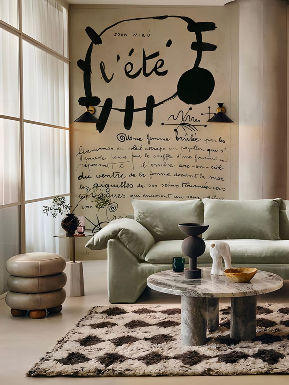 Papier peint panoramique joan miró beige – 300 x 200 cm (4 lés) — vue 3