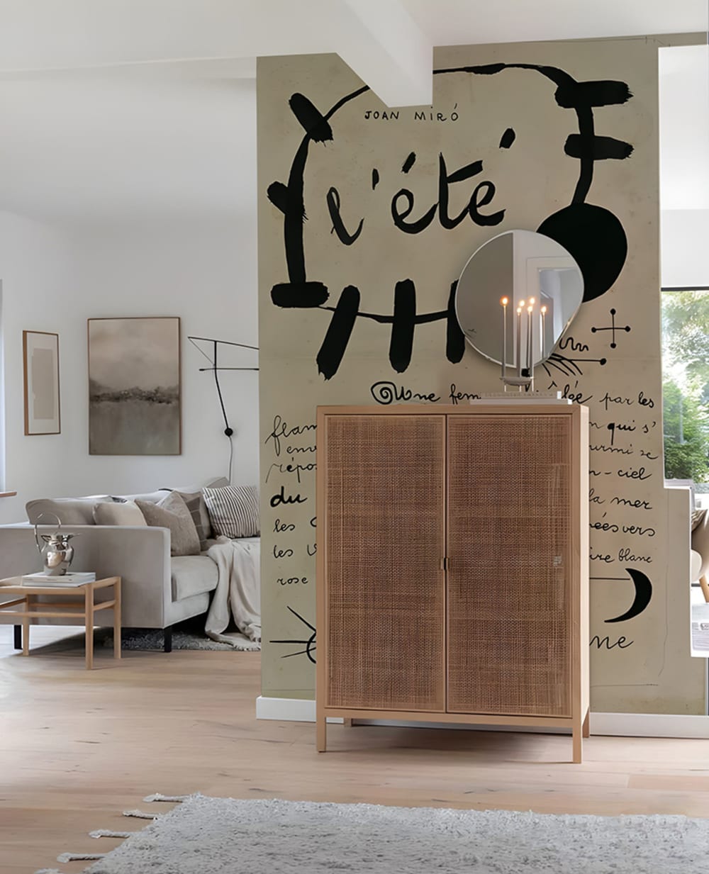 Papier peint panoramique joan miró beige – 300 x 200 cm (4 lés) — vue 4