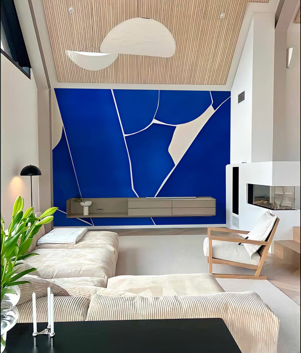 Papier peint corps fénimin bleu – h300 x l200 cm (4 lés) — vue 3
