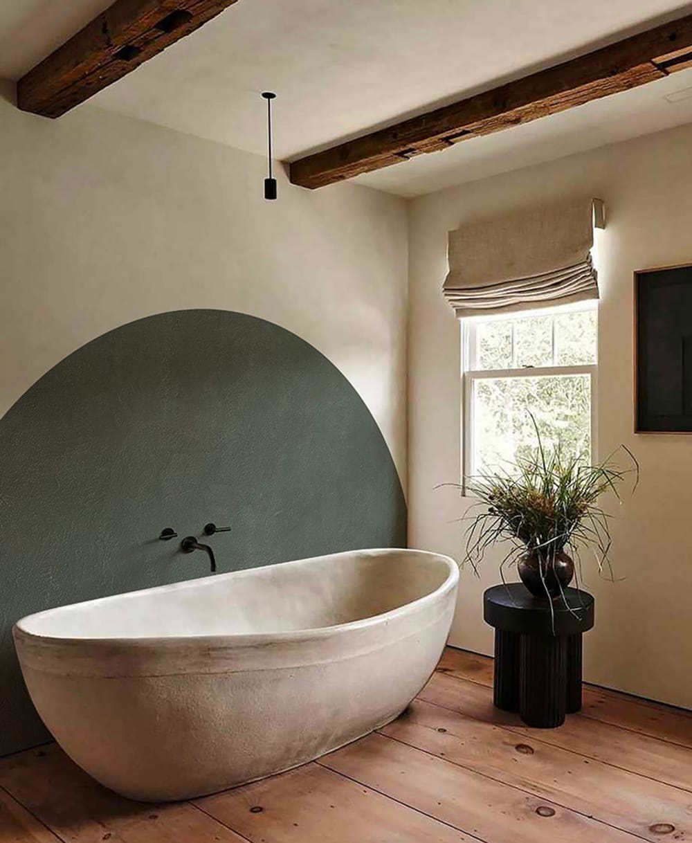 Papier peint panoramique demi-cercle vert – h300 x l350 cm (7 lés) — vue 3