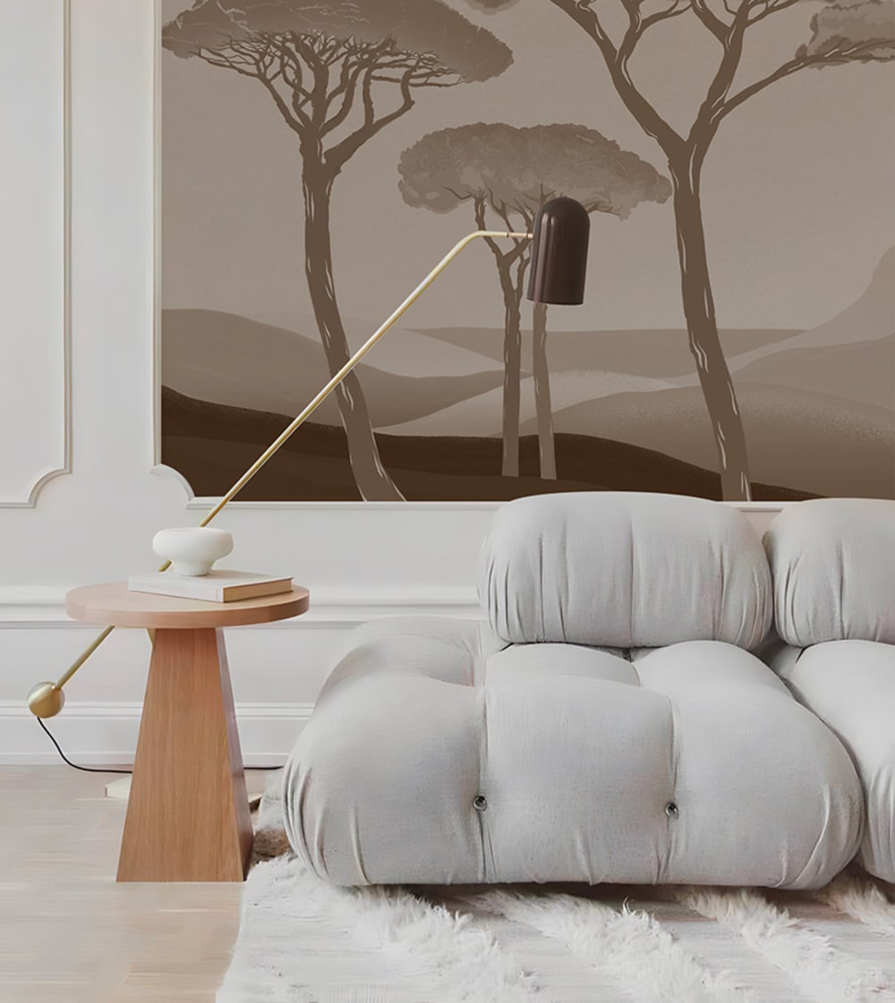 Papier peint panoramique vue mer beige – h250 x l300 cm (6 lés) — vue 3