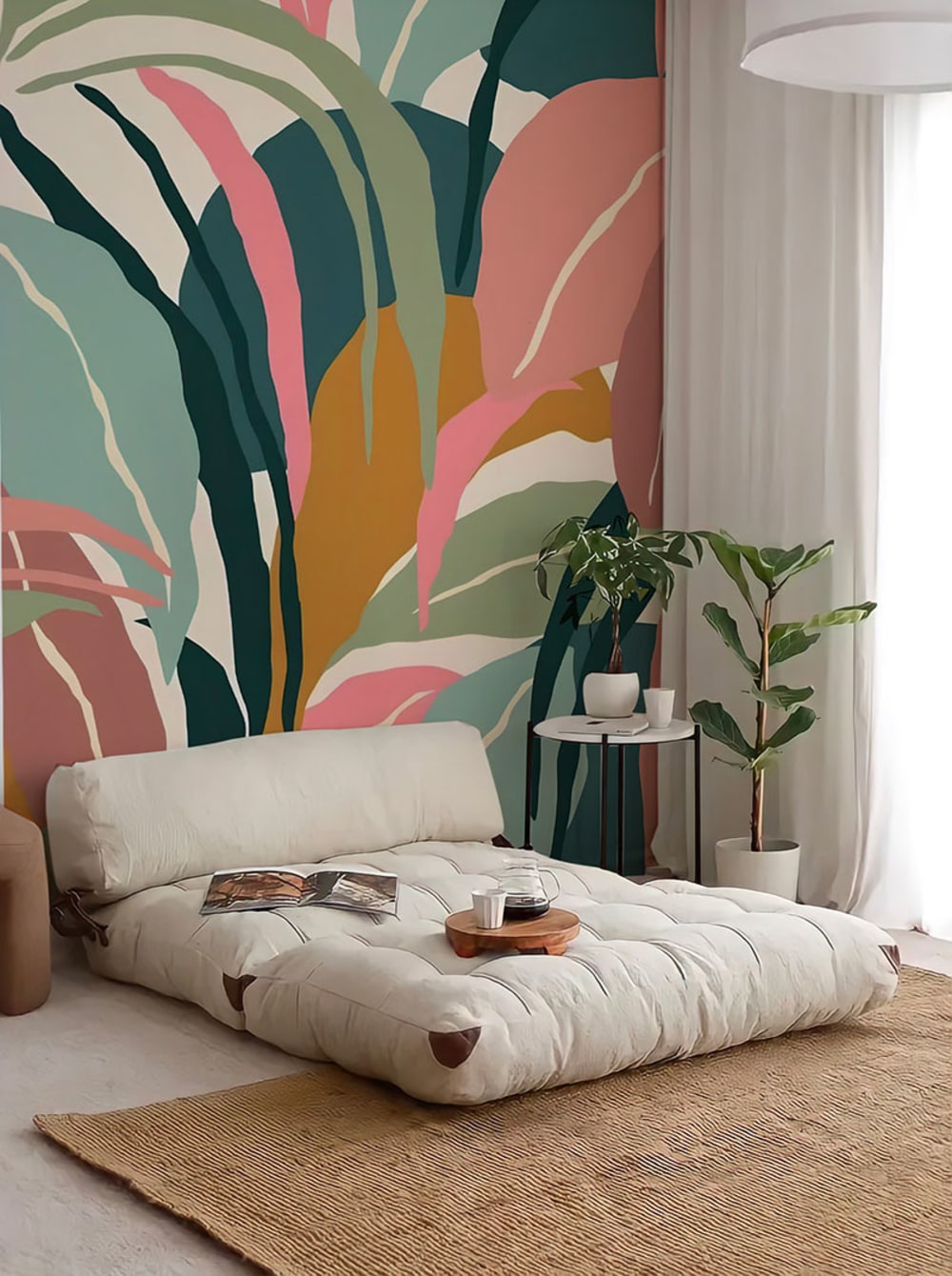Papier peint végétal coloré multicolore h300 x l200 cm (4 lés)