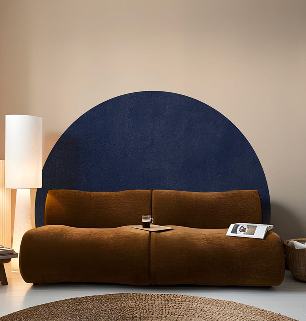 Papier peint panoramique demi-cercle bleu – h300 x l350 cm (7 lés)