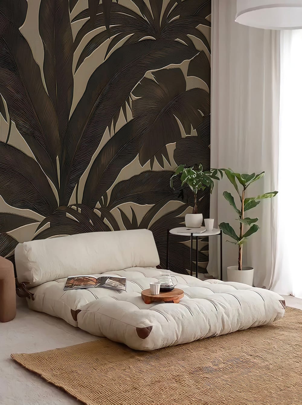 Papier peint panoramique végétal vert – h250 x l250 cm (5 lés) — vue 4