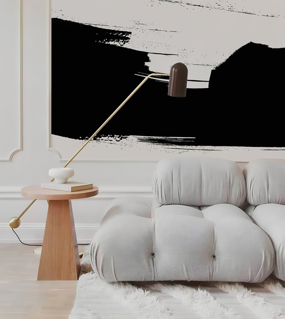Papier peint peinture noir – h250 x l200 cm (4 lés)