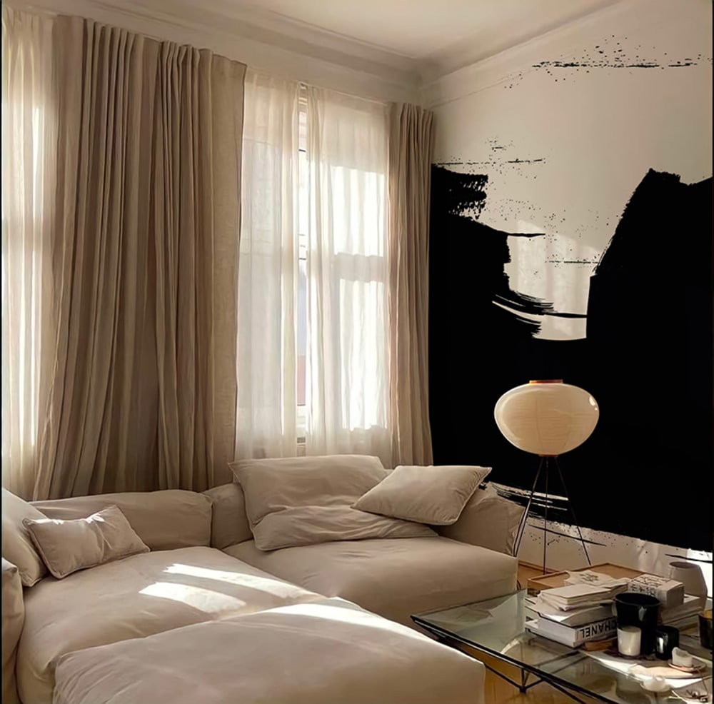 Papier peint peinture noir – h250 x l200 cm (4 lés) — vue 4