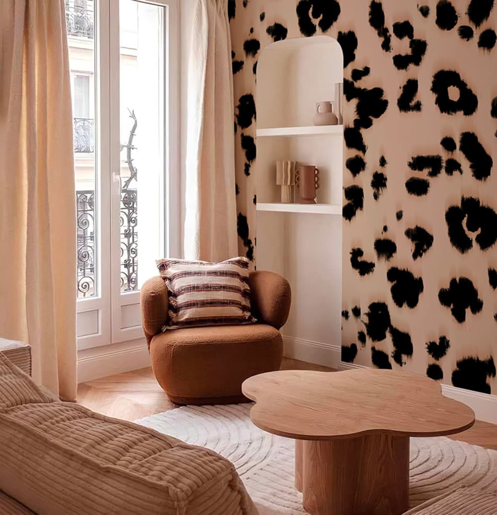 Papier peint léopard marron – h250 x l200 cm (4 lés)