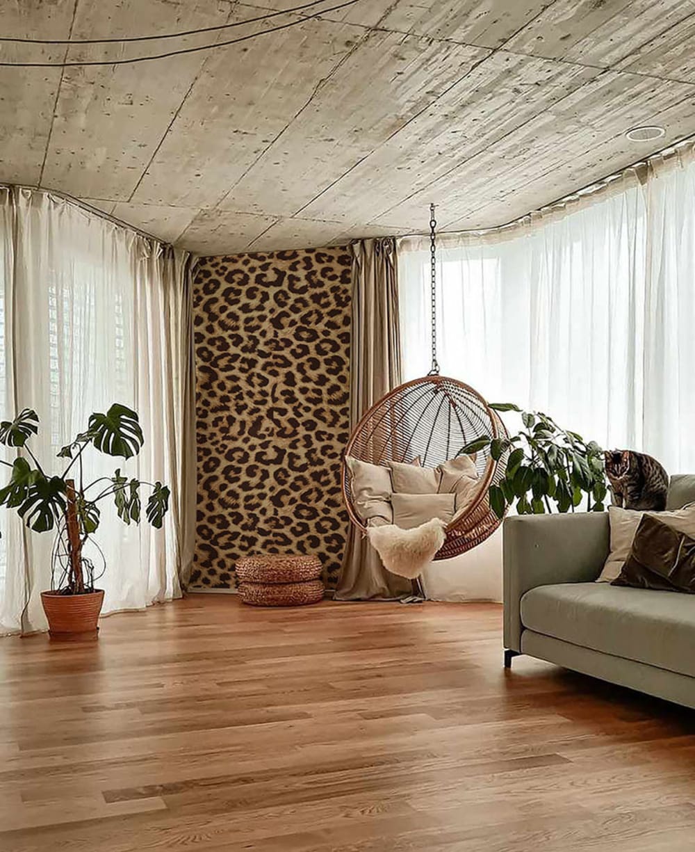 Papier peint léopard marron – h250 x l200 cm (4 lés) — vue 4