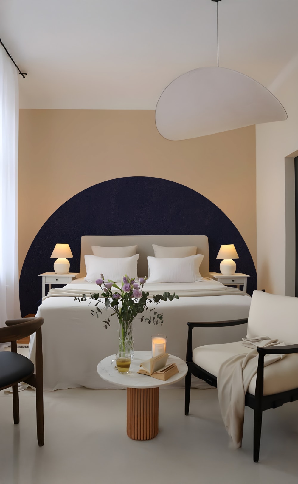 Papier peint panoramique demi-cercle bleu – h250 x l300 cm (6 lés) — vue 4