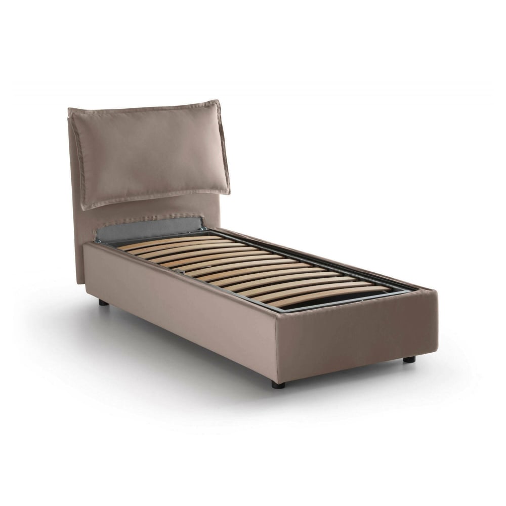 Lit simple en tissu gris - tourterelle
