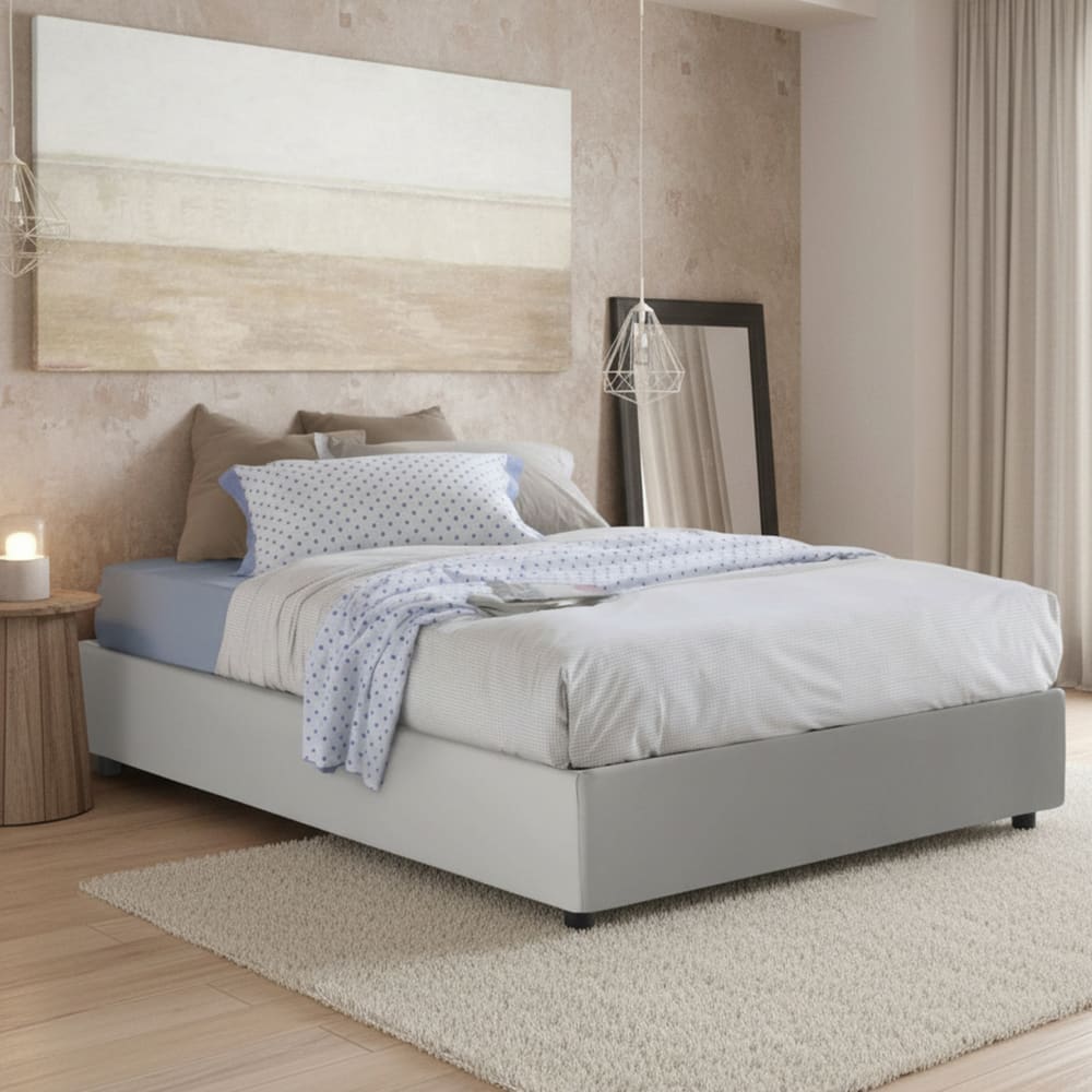 Lit double en similcuir blanc 160x200 cm - Maisons du Monde