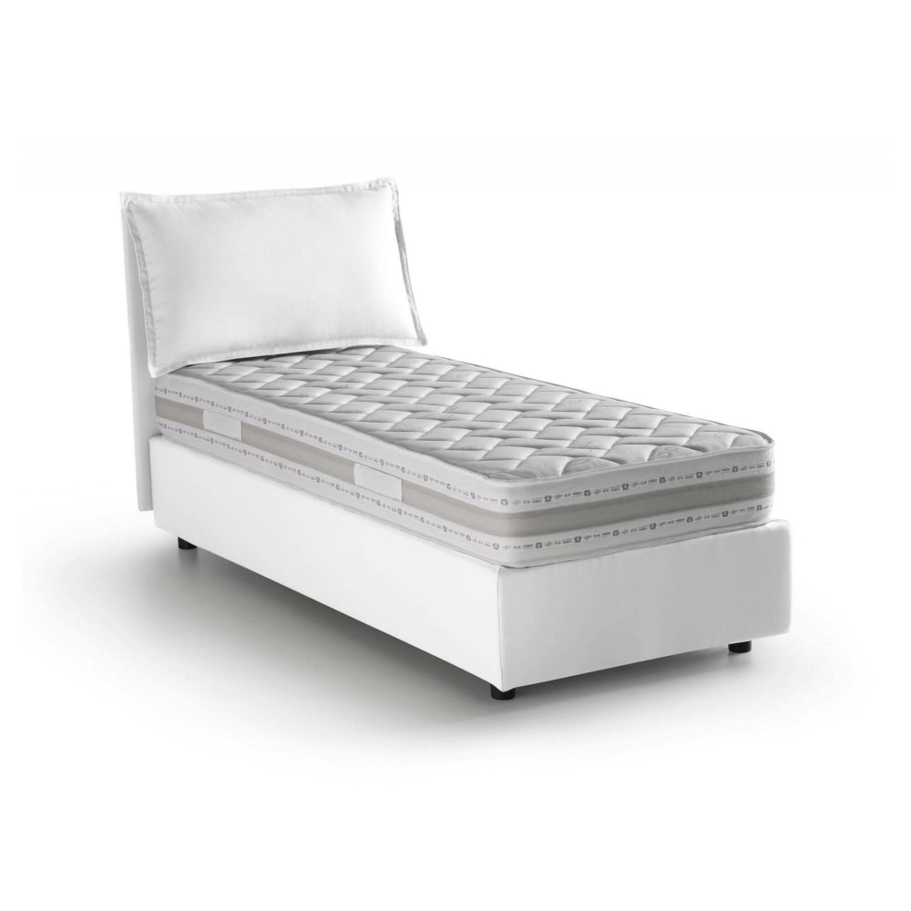 Lit simple en tissu blanc