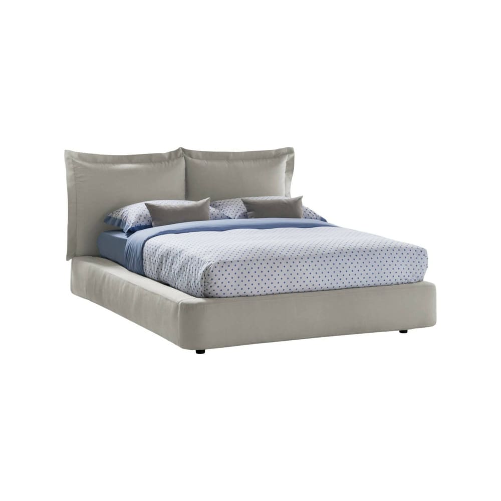 Talamo Italia Doppelbett aus beigem Stoff 160x190 cm style modern Öko-Tex Zertifikat - Holz