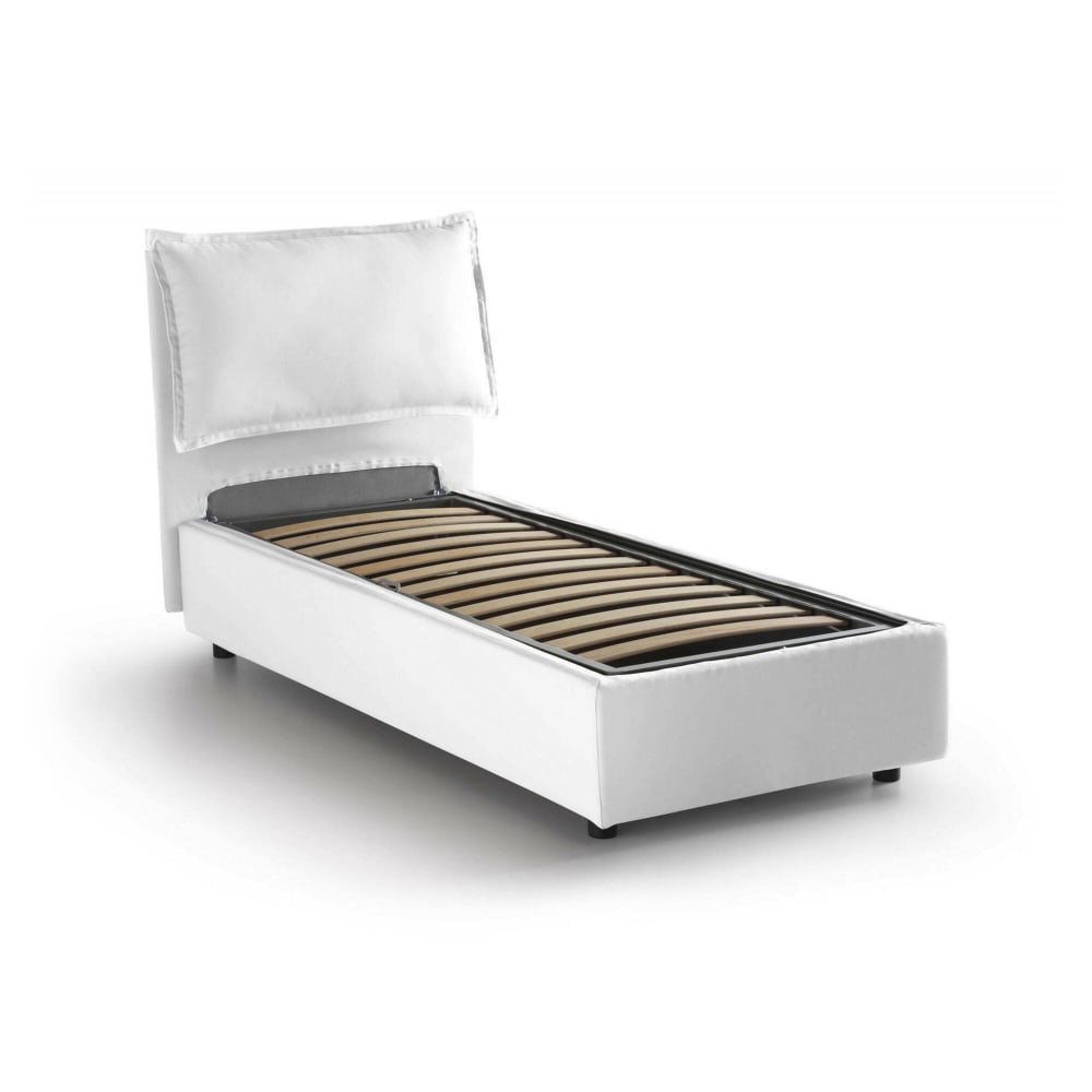 Lit simple en tissu blanc