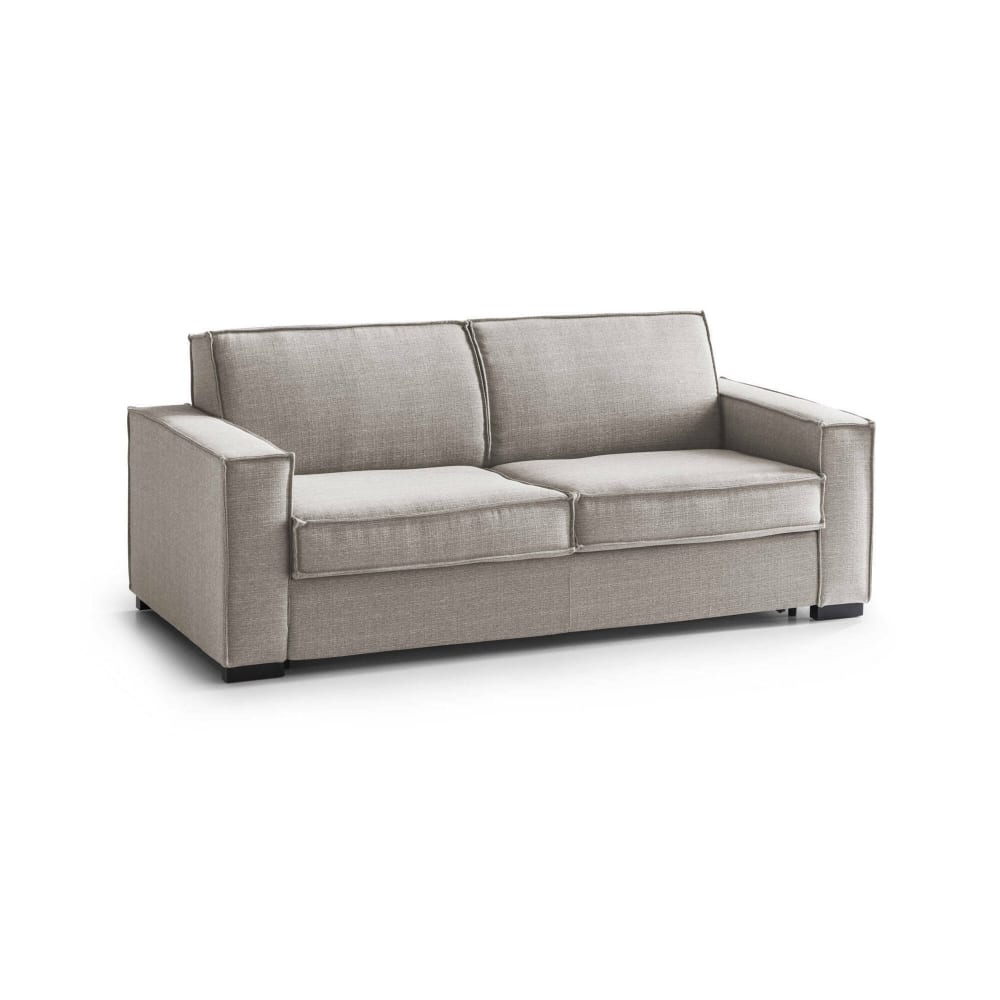 Canapé lit 2 places en similcuir gris tourterelle 180x95h90 cm