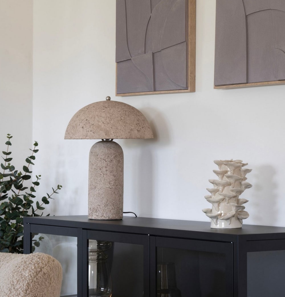 Lampe à poser effet pierre en papier maché — vue 3