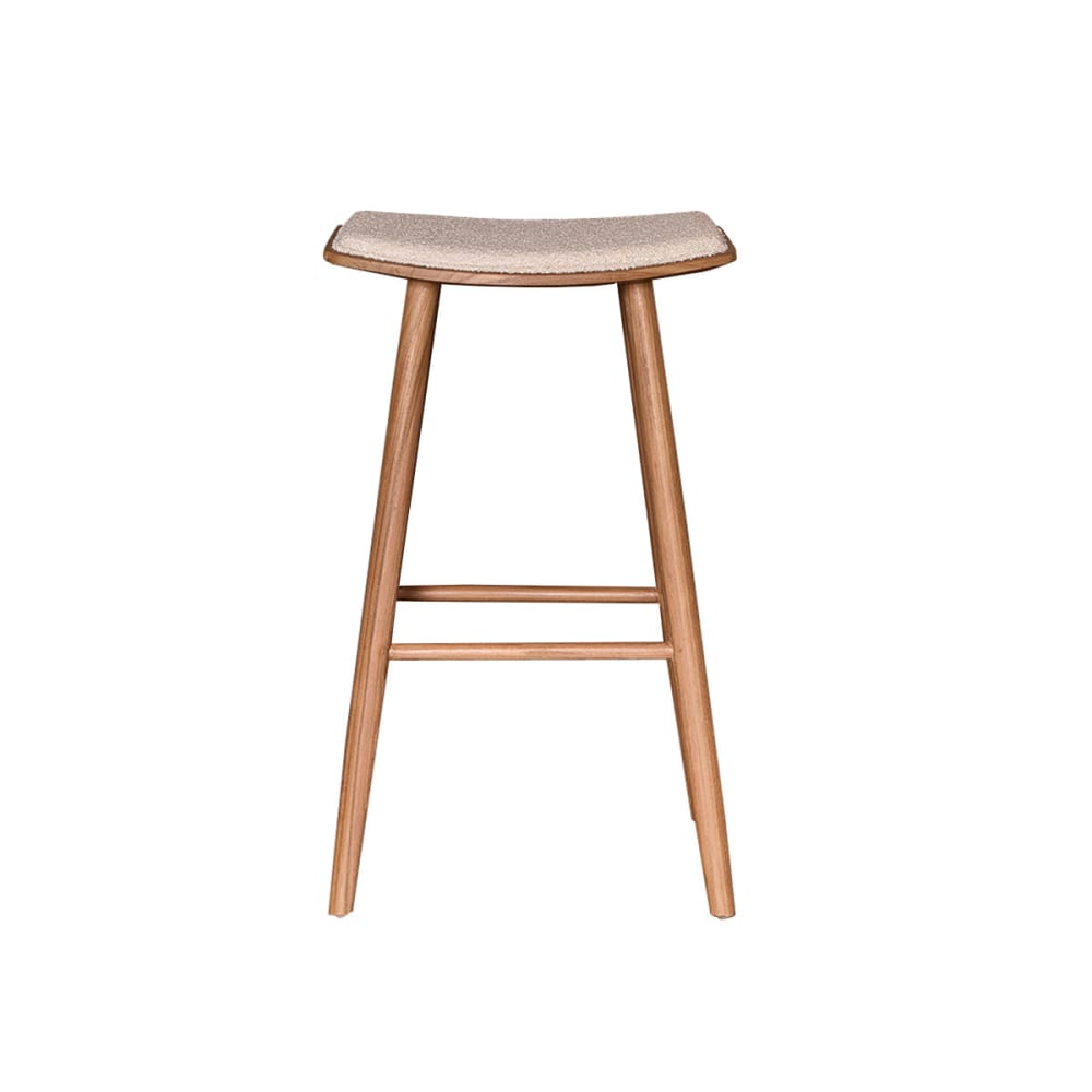 Hocker aus massivem Teakholz Bouclé-Sitz 75 cm - Maisons Du Monde
