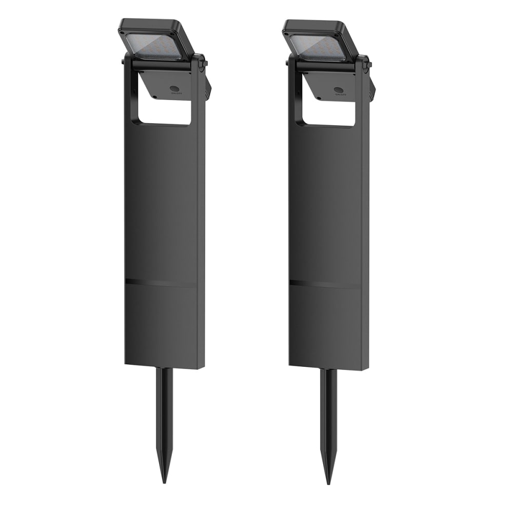 Lot de 2 balises solaires ABS Noir H49cm