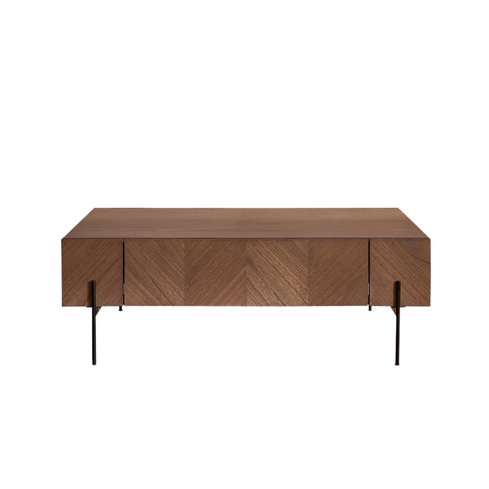 Table basse en mindi massif pieds metal 120 cm - Maisons du Monde