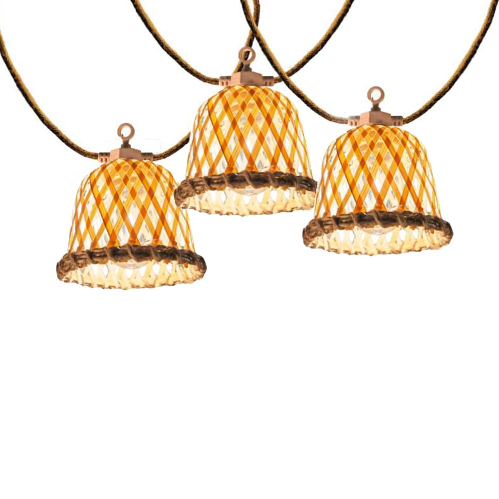 Guirlande solaire Hybride Bambou Beige 8m