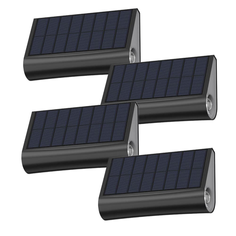 Lot de 4 lampes murales solaires Plastique Noir H6,3cm